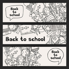 Back to school background with education hand drawn doodles