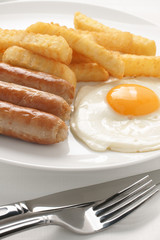 Sausage Egg and Chips