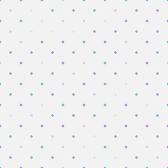 Seamless pattern with colorful pastel polka dots on light grey soft background