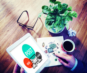 Post Web Share Announce Reminder List Remember Concept