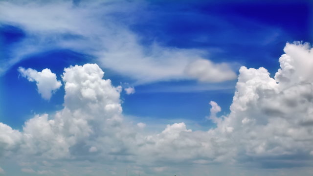 Clouds on the sky in timelapse, brightness stabilized, no flickering, smooth play. Full HD,1080p.