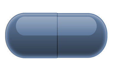 Blue pill isolated on white