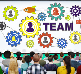 Team Functionality Industy Teamwork Connection Concept
