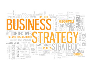 BUSINESS STRATEGY Vector Tag Cloud 