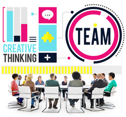 Team Corporate Teamwork Collaboration Assistance Concept