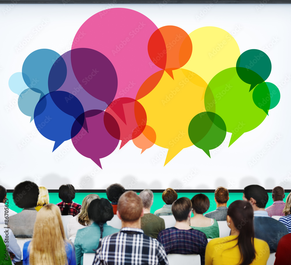 Poster speech bubbles message concept symbol communication idea concept