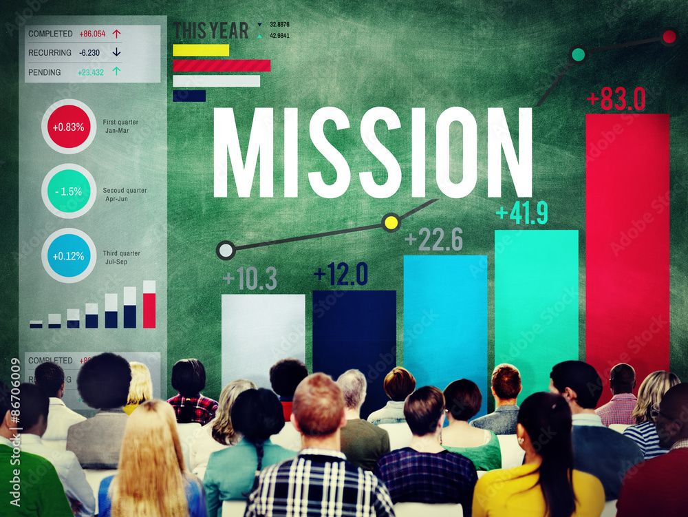 Wall mural Mission Goal Inspiration Strategy Target Concept