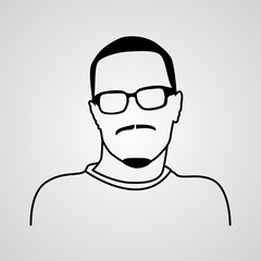 A male avatar. Avatar of a man with glasses. Vector