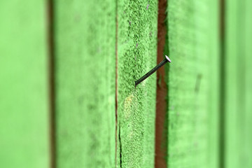 Green wooden fence