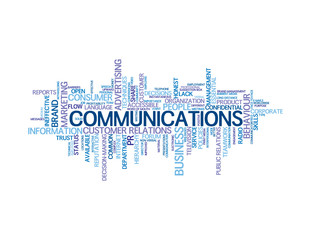 COMMUNICATIONS Vector Tag Cloud