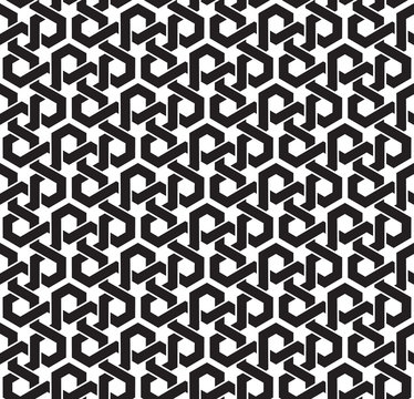 Celtic chain mail. Seamless pattern of intersecting polygons with swatch for filling. Fashion geometric background for web or printing design.