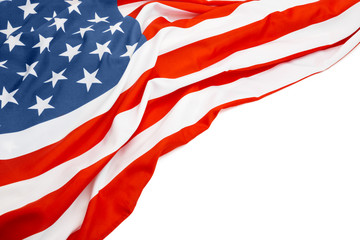 Fototapeta na wymiar USA flag with white space for your text
