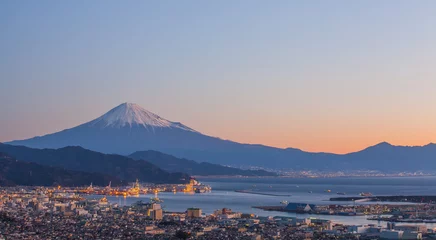 Stoff pro Meter Mountain fuji and Shizuoka prefecture at sunrise © torsakarin