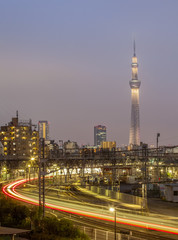 The Tokyo Skytree , A new television broadcasting tower and landmark of Tokyo