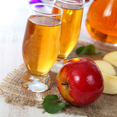 Apple juice and apples
