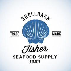 Shellback Fisher Seafood Supply Abstract Vector Retro Logo