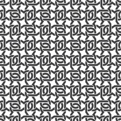 Seamless pattern of intersecting curly brackets with swatch for filling. Celtic chain mail. Fashion geometric background for web or printing design.