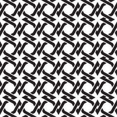 Chain mail of the links in form of four-point stars. Celtic seamless pattern with swatch for filling. Fashion geometric background for web and tattoo design.