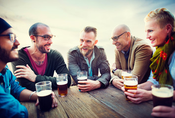 Diverse People Friends Hanging Out Drinking Concept