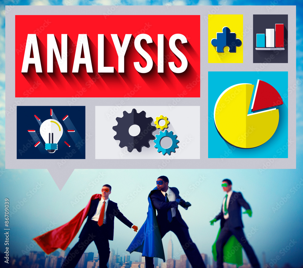 Poster analysis analytics analyze data information statistics concept