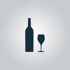 Bottle of wine and glass
