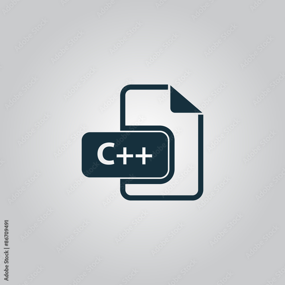 Poster c development file format flat icon