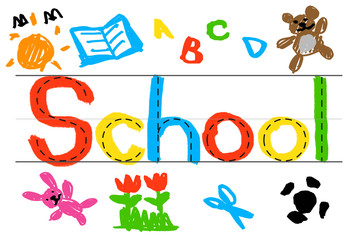 Kids Imagination Handwriting School Learning Concept