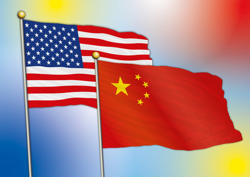 china and usa flags