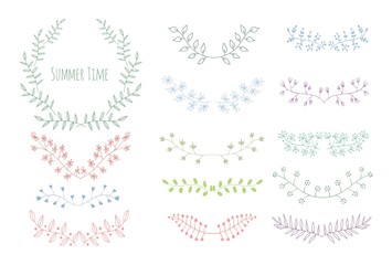 Fototapeta premium Hand drawn vintage floral elements. 