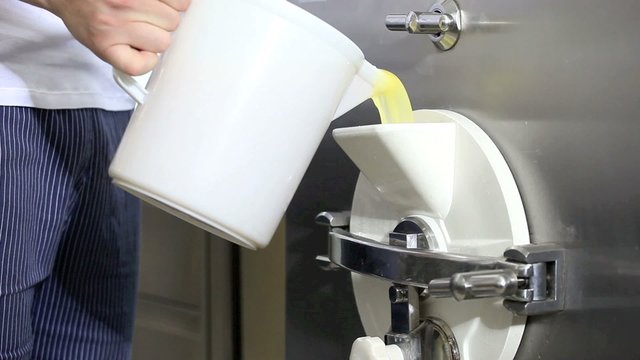 prepare ice cream, with professional machine