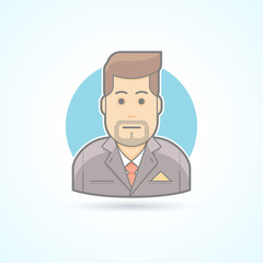 Manager, broker, sales agent icon. Avatar and person