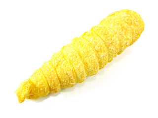 crispy rolled cream pie isolated on white background