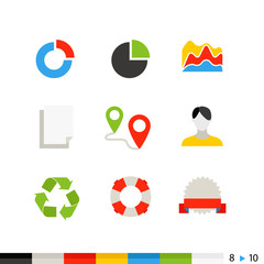 Different flat design web and application interface icons collec