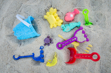 Fototapeta na wymiar Kids Sand Playing Equipment - Summer Activities