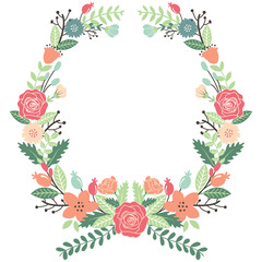 Vintage Flowers Wreath
