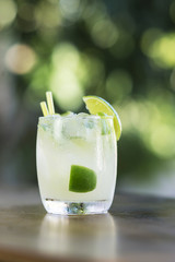 caipirinha rum and lime brazilian cocktail drink