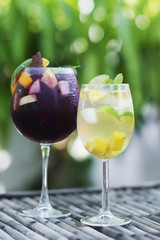 white and red wine sangria cocktail