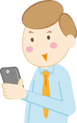 スマートフォンを見るサラリーマン