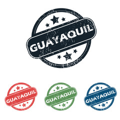 Round Guayaquil city stamp set