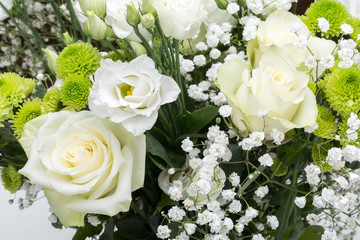 Close up of white roses