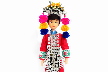Tribal dolls isolated white background