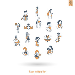 Fototapeta premium Happy Mothers Day Icons