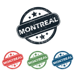 Obraz premium Round Montreal city stamp set