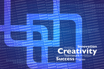 creativity background with typography