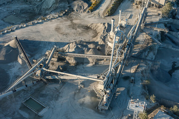 aerial view of rock quarry