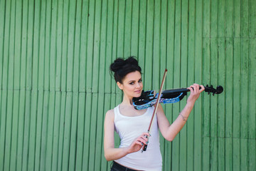beautiful girl with violin