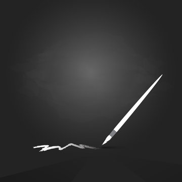 vector artist brush on chalkboard template background