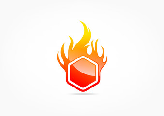 Flame Hexagon logo