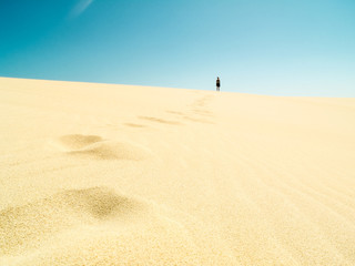 Fototapeta na wymiar Footprints in the desert