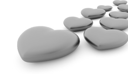 A silver heart isolated